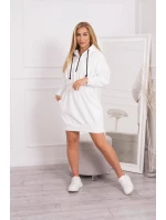 Zateplené šaty s kapucí ecru