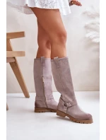 Dámské Semišové Kozačky Před Koleno Lewski 3615 Cappucino