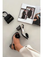 Sandály na podpatku s ozdobou D&A MR52-238 Černé