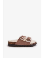 Dámské Pantofle S Přezkami A Kožíškem Béžové Ezilena Dámské Pantofle S Přezkami A Kožíškem Béžové Ezilena