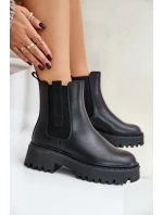 Kožené kotníčkové boty OO274A386 černé - Big Star