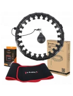 Hula Hop HMS HHW01 se závažím a výstupky černá + pásek BR163 červená v ceně