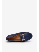 Dámské klasické mokasíny z ekokože v tmavě modré Demese
