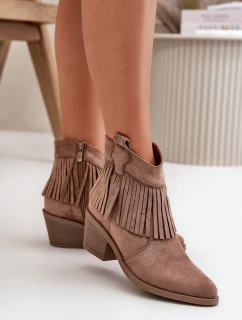 Dámské Kožené Boty Na Zip Eko Zamšové Hnědé S.Barski HY42-127