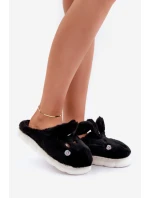 Kožešinové Pantofle S Motivem Králíčka Černé Natasha