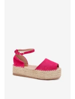 Dámské espadrilky na platformě s pletením fuchsie Selise