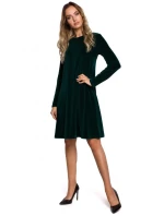 M566 Sametové šaty uvolněného střihu - zelené M566 Sametové šaty uvolněného střihu - zelené