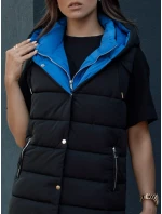 Dámská dlouhá prošívaná vesta s kapucí CHESTER černá FashionStreet TY4535