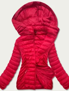 Červená prošívaná dámská bunda pro přechodné období (5M783-270)