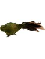 DEKORATIVNÍ PTÁČEK NA KLIPU CETKA ZELENÁ