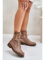 Dámské Kotníkové Boty Workery Tmavě Béžové Perfecto