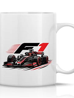 F1 - klasický bílý keramický hrníček 300 ml