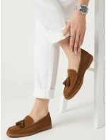 Dámské semišové hnědé mokasíny FashionStreet ZY1343