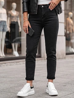 Dámské džíny Mom Fit s vysokým pasem, černé, FashionStreet UY3115