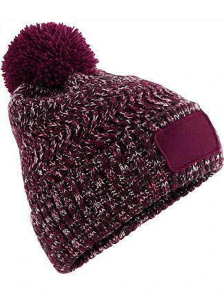 Beechfield B 331 Pletená čepice s bambulí "Ramble Patch" 53.0331 burgundy twist Beechfield B 331 Pletená čepice s bambulí "Ramble Patch" 53.0331 burgundy twist