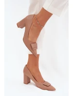 Lodičky Na Podpatku S Dekorací Tmavě Béžové Celira