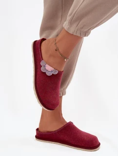 Dámské pantofle s květinou Inblu CS000043 bordó