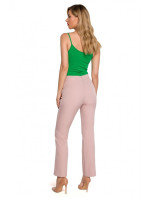 K142 Kalhoty s rovnými nohavicemi - krepová růžová