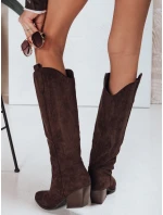 Dámské semišové kovbojské boty hnědé FashionStreet ZY1328 Dámské semišové kovbojské boty hnědé FashionStreet ZY1328