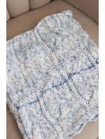 Dámský pletený měkký melírovaný zimní šál KN25 modrý