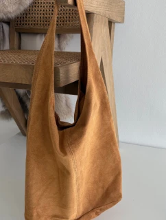 Kožená semišová kabelka Camel Rilith