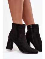 Dámské kotníkové boty na podpatku Inessa – černé Dámské kotníkové boty na podpatku Inessa – černé