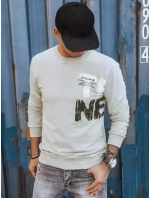 Pánská béžová mikina s potiskem FashionStreet BX5373 Pánská béžová mikina s potiskem FashionStreet BX5373