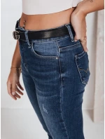 Dámské skinny džíny s vysokým pasem tmavě modré FashionStreet UY2823