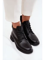 Zateplené kožené dámské boty na nízkém podpatku Vinceza 39953 Černé Zateplené kožené dámské boty na nízkém podpatku Vinceza 39953 Černé