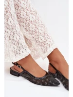 Pyvona síťované baleríny s otevřenou patou Černé