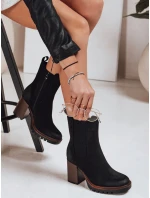 Dámské semišové kozačky černé FashionStreet ZY1319