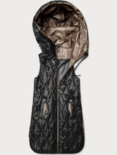 Dámská lehká vesta se zlatým zipem Goodlookin černá (B8586/B8587-1)