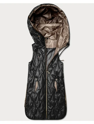 Lekka kamizelka damska ze złotym zamkiem Goodlookin czarna (B8586/B8587-1)