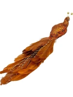 OZDOBNÝ PTÁK NA KLIPU 38CM BRONZ A MĚĎ