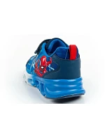 Leomil dětské sportovní boty Spiderman lehké tenisky na suchý zip LED modré