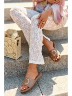 Dámské Ploché Žabky S Cekulemi S.Barski KV27-052 Hnědé