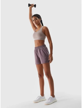 Dámské sportovní rychleschnoucí šortky 4F - světle hnědé Dámské sportovní rychleschnoucí šortky 4F - světle hnědé