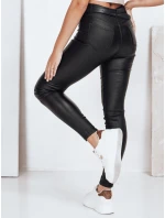 Trubkové kalhoty z ekokůže černé FashionStreet UY2764