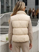 Dámská zateplená vesta bez kapuce, béžová, FashionStreet TY5726 Dámská zateplená vesta bez kapuce, béžová, FashionStreet TY5726
