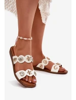 Dámské Pantofle Se Zlatými Prstýnky Bílé Jenoriela