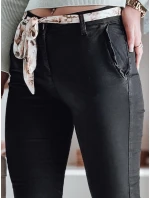 Dámské látkové chinos kalhoty s páskem ROSSALI černé FashionStreet UY2295 Dámské látkové chinos kalhoty s páskem ROSSALI černé FashionStreet UY2295