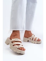 Vonné Dámské Žabky Na Nízkém Podpatku ZAXY NN285042 Bežové Vonné Dámské Žabky Na Nízkém Podpatku ZAXY NN285042 Bežové