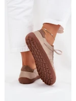 Dámské Kožené Tenisky Barefoot Zazoo N1277S2 Béžové