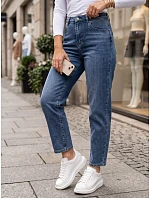 Dámské džíny Mom Fit s vysokým pasem, modré, FashionStreet UY3104 Dámské džíny Mom Fit s vysokým pasem, modré, FashionStreet UY3104
