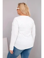 Dámská blůza Plus Size s potiskem Love You More bílá