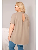 Dámská bavlněná halenka Plus Size s krátkým rukávem fango
