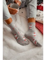 Dámské vánoční ponožky s kočkama šedé