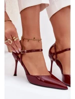 Lakované lodičky s páskem bordové Tarilin