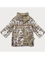 Béžová oboustranná květovaná dámská bunda se 3/4 rukávy Minority (M23-7009-62) Béžová oboustranná květovaná dámská bunda se 3/4 rukávy Minority (M23-7009-62)