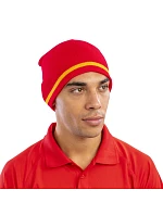 Result Headwear R 368X Pletená čepice s kontrastními pruhy 28.368X white/red